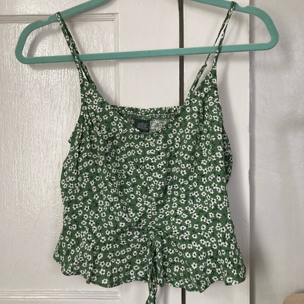 Green Floral Tie-Front Cami Top - Wild Fable